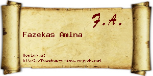 Fazekas Amina névjegykártya