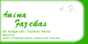 amina fazekas business card
